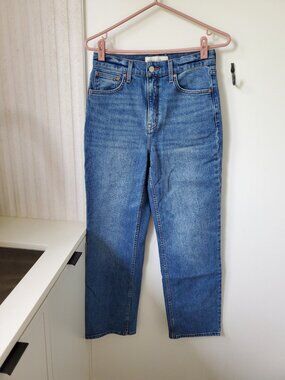 Aritzia Straight-Leg Jeans in Medium Blue Denim